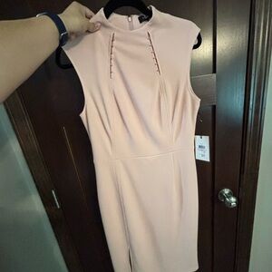 Ivanka Trump Blush Sleeveless Midi Dress